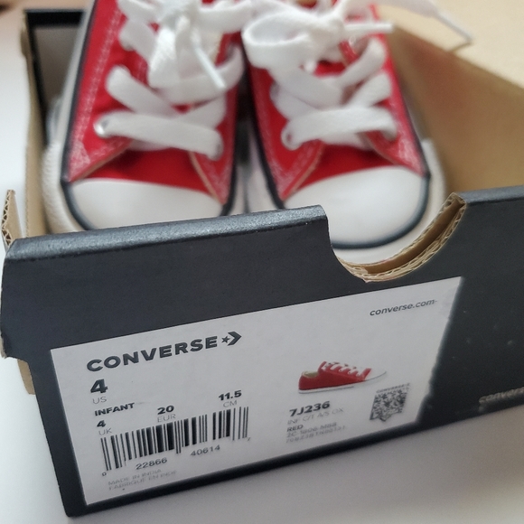 Red Converse - Infant Size 4 - Picture 2 of 5